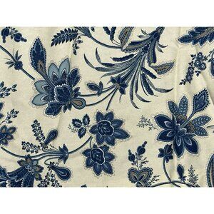 2 Matching Valance 57x16 Blue Cream 2 Rod Pockets Cottage Core Homemade Country